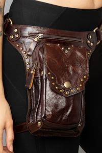 Genuine Leather Drop Leg Burning <b>Man</b> Leg Holster <b>for</b> Bikers Thigh <b>Bag</b> Holster With Strap Hiking Belt LLB-0050 - Product Image 2