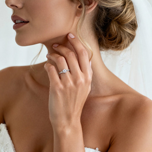 Jeulia Luxury Classic <b>Split</b> Shank Round Cut Engagement <b>Ring</b> - Product Image 6