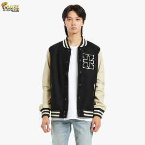 Jersey de lana de cuero 4XL personalizado, manga delgada, diseño universitario, Letterman jersey con capucha, cuello levantado, Chaqueta larga y delgada con calefacción - Product Image 5
