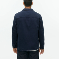 Blouson Bomber Homme en Twill Polyester/Coton de Haute Qualité, Broderie Logo Personnalisée, Manches Longues, Col en V Enduit, Saison Hiver, OEM