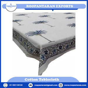 Recién llegado, fabricante indio, mantel de boda de algodón 100% con estampado de bloques hechos a mano florales de color rosa escarchado, 220x220cm, ecológico - Product Image 4