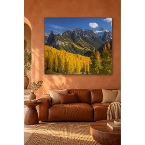 Impression sur toile Fida Golden Poplars et Rocky Mountain Range - Product Image 4