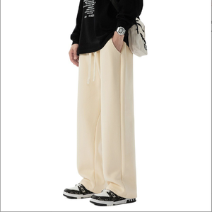 Custom <b>Men</b> Straight Leg Sweat Pants Polyester Loose Fit Sweatpants Drawstring Casual Drawstring Jogger Pants <b>Trousers</b> - Product Image 4