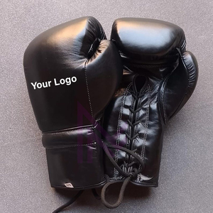 Hot Selling Handmade Genuine Cowhide Leather Custom Professional Boxing <b>Gloves</b> Hand <b>Grips</b> Breathable Lightweight Laced Wrist - Product Image 1