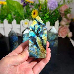 Torre de Cristal de Labradorita Azul de Alto Brillo, Pulida a Mano, Piedra Energética, Pirámide, Varita para Reiki, Equilibrio de Chakras - Product Image 4
