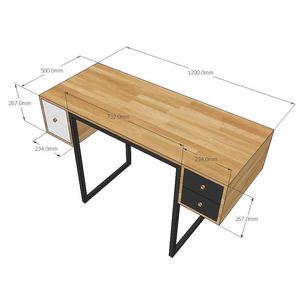 Modern Design SFBTD014 Wood Panel <b>Makeup</b> Table with Hinged <b>Drawers</b> High Quality Rubberwood - Product Image 5