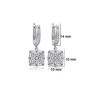 Pendientes colgantes de piedra Baguette, venta al por mayor turca, joyería de plata de ley 925 - Product Image 2