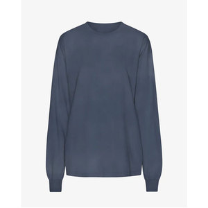 Breathable All Seasons <b>Top</b> Women <b>Red</b> Long Sleeve Shirt Crew Neck Knitted Slim Fit Casual Solid Color 100% Cotton T-Shirt - Product Image 4