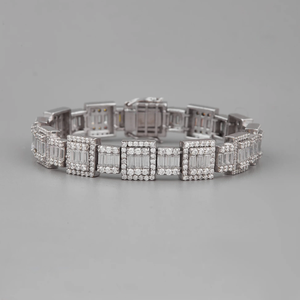 Bracelet en diamant glacé Moissanite de luxe vintage tendance pour hommes bijoux en argent sterling massif à la mode classique - Product Image 5