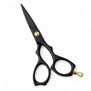 Ciseaux de coiffure professionnels noirs mats de luxe avec vis dorée pour les stylistes de salon - Product Image 4