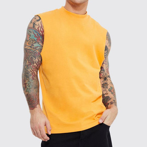 Camiseta sin mangas deportiva para hombre con logotipo personalizado, camiseta sin mangas de color sólido con rayas verticales de verano, chaleco de gimnasio, talla XL - Product Image 4