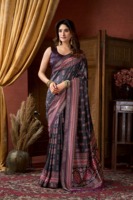 Nouvelle collection de saris en satin de soie ethniques de créateurs de Bollywood, brodés, traditionnels, tendance, pour mariages et fêtes indiennes sur la plage