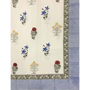 Hand Block Printed Floral Cotton Double Bedsheet Pillow Covers Eco-Friendly Classic 100% Cotton <b>Comforter</b> <b>Set</b> for Home 3 Pcs - Product Image 2