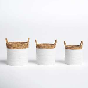 <b>Basket</b> Set of 3 for Living Room Decorations Best Seller Decorative <b>Sea</b> <b>Grass</b> Storage - Product Image 1