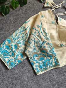 Indien pakistanais exportation qualité femmes exclusif dernière tendance élégant prêt à l'emploi blanc coton Blouse fantaisie mariée ethnique fête - Product Image 6