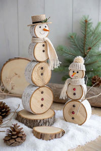 Adornos navideños de madera natural, artesanías rústicas hechas a mano, decoración colgante de árbol de vacaciones para decoración del hogar y regalos de festivales - Product Image 2