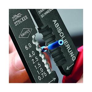 Knipex Non-Insulated Crimping Pliers for Open Plug-Type Connectors <b>Wire</b> Crimper with 6.3 mm Plug Width - Product Image 2