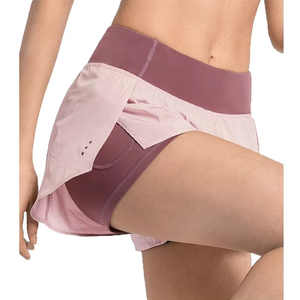 Women's Sporty Fitness Gym Yoga Shorts with Pocket Double <b>Layer</b> Quick Dry Skinny Running - Product Image 2