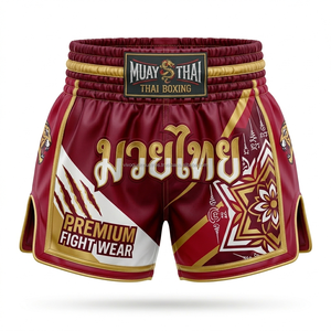 Shorts de Muay Thai personnalisés OEM, en tissu satiné, shorts de boxe, équipement de combat MMA, fournisseur en gros, shorts de Muay Thai brodés - Product Image 2