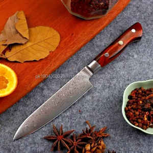 ชุดมีดเชฟมืออาชีพแฮนด์เมด8นิ้วสแตนเลสมีดยูทิลิตี้ด้ามจับไม้ชิงชันใช้ในครัวขายส่งต่ำ10ชิ้น) - Product Image 1