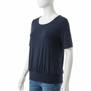 เสื้อเบลาส์ผ้ายืดระบายอากาศน้ำหนักเบาสำหรับผู้หญิงเสื้อสำนักงานลำลองเสื้อแขนสั้นใส่สบายฤดูร้อนเป็นมิตรกับสิ่งแวดล้อม - Product Image 5