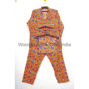 Femmes confortable été coton col en v col tournant pyjama ensemble bloc imprimé Floral Shorts vêtements de nuit vêtements de nuit 3 pièces ensemble - Product Image 6