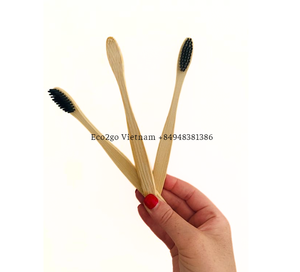 แปรงสีฟันไม้ไผ่สีน้ำตาลอ่อนแบบย่อยสลายได้กล่อง Eco2go สำหรับเด็กวัสดุ PBT แบบใช้แล้วทิ้งสำหรับใช้ในบ้าน - Product Image 3