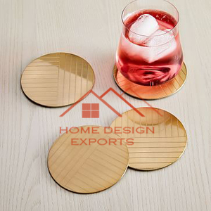 Bandeja redonda de latón macizo, posavasos para té y café, decoración del hogar, accesorios de vajilla, decoración de mesa, posavasos de Metal creativos - Product Image 2