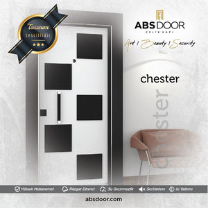 Porte intérieure moderne en acier inoxydable ABSDOOR CHESTER, haute sécurité, antivol, manuelle, durable, isolation thermique, entrée principale - Product Image 2