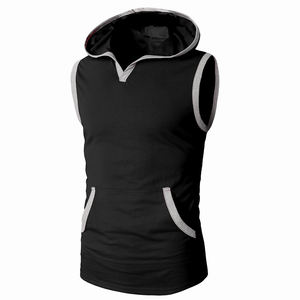 OEM Custom Men <b>Sleeveless</b> <b>Hoodie</b> Sweatshirt 50 Cotton 50 Polyester Long Sleeve Printed Oversize Pullover Plain Hoodies Wholesale - Product Image 1