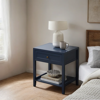 Armoire de chevet moderne en bois massif faite à la main, personnalisée, de couleur bleue, pour la maison, l'hôtel, le centre commercial, la salle à manger