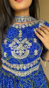 2024 Summer Bandhej Festival 3mm Sequence Embroidery Woven Print Pure Patchwork Style Floor-Length Top for Weddings Beaches - Product Image 6