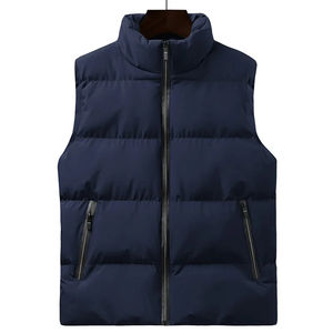 Logo personalizzato invernale tenere caldo piumino antivento in cotone poliestere <span class=keywords><strong>giacca</strong></span> senza maniche gilet da uomo panciotti traspiranti <span class=keywords><strong>e</strong></span> resistenti - Product Image 4