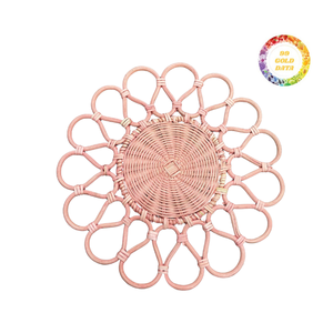 Alfombrilla de ratán decorativa hecha a mano cargador tejido vietnamita para comedor - Product Image 6