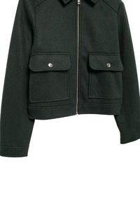 Chaqueta de estilo grueso con decoración de botones bordados de un solo pecho y cuello vuelto de manga larga a la moda informal para mujer - Product Image 3