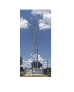 Telecommunication self support tower with foundation template and anchor bolt