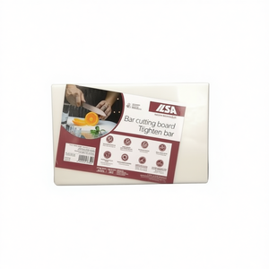 White HDPE Bar Cutting Board 25x17 cm with <b>Corners</b> and Connected Edges for Chopping - Product Image 2