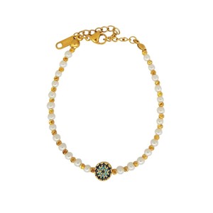 Bracelet en perles tendance avec motif œil porte-bonheur - Product Image 1