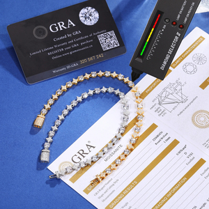 925 Sterling Silver VVS Moissanite Fine Chain Link Bracelets Pass Diamond Tester D Color VVS1 Moissanite Tennis bracelet en diamant - Product Image 5