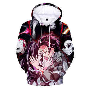 Sweat à capuche unisexe personnalisé, streetwear, 100% coton, vêtements d'anime, impression numérique pour la saison de printemps, OEM - Product Image 1