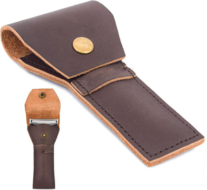 กระเป๋าใบมีดหนังแบบมีใบมีดมีดโกนสำหรับร้านตัดผมขอบตรง - Product Image 1