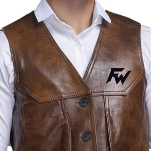 Top Selling High Quality Low Rate <b>Men</b> Leather <b>Vest</b> New Design Cheap Price Breathable <b>Men</b> Leather <b>Vest</b> - Product Image 3