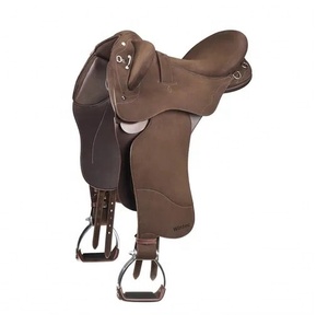 Selle d'équitation en cuir anglaise avec arceau en fibre, couleur et logo personnalisés - Product Image 1