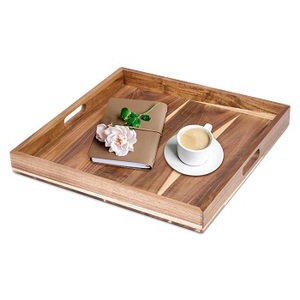Platos grandes rectangulares de cocina de lujo modernos, modelo de bandeja de madera, plato para servir con asa de F S International - Product Image 5