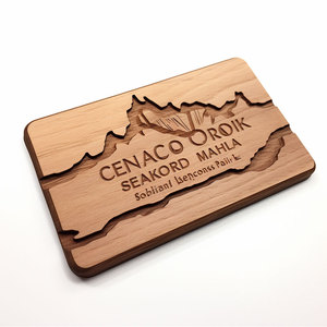 Recuerdo de madera respetuoso con el medio ambiente logotipo personalizado grabado tarjeta de visita de madera - Product Image 3