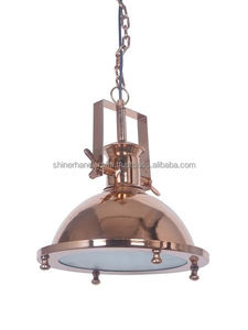 Design nautique industriel cuivre polonais 12 pouces pendentif en acier suspension lumière maison hôtel Restaurants décoration de la maison éclairages - Product Image 4
