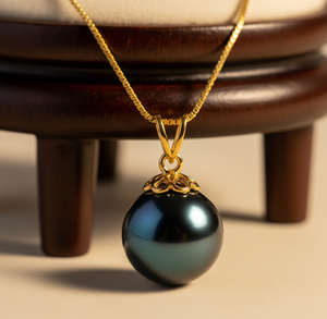 Chaîne délicate en argent sterling 925 pendentif perle noire de bohème réglage de lunette en forme de goutte naturelle pour un usage quotidien cristal de guérison - Product Image 5