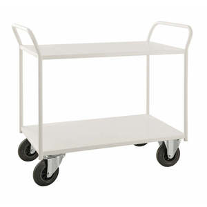 Carretilla de Plataforma Metálica Cerrada de Cuatro Ruedas Blanca KM4168B para Almacenamiento y Transporte, Soporte Personalizado OEM - Product Image 1