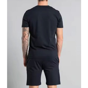 Conjunto de Pantalones Cortos Transpirables de Secado Rápido para Hombre, Nueva Colección de Verano 2025, 100% Algodón, Artículo Más Vendido, Cuello en V con Estampado Técnico - Product Image 5