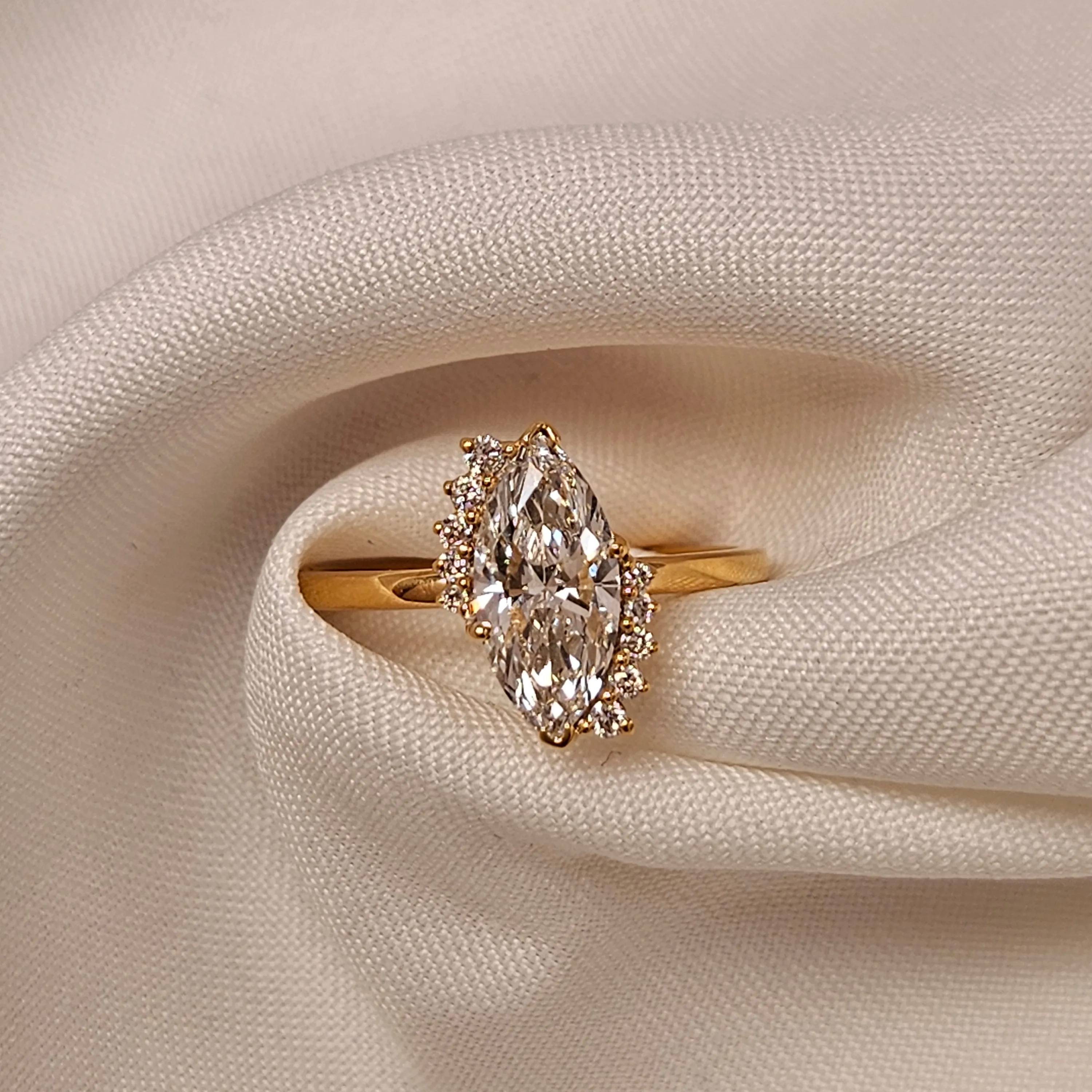 Ring Engagement Ring Gold Over Silver Solid for Women diamond moissanite 18K White Round Brilliant Cut 1 Ct Jewelry Gift Custom
